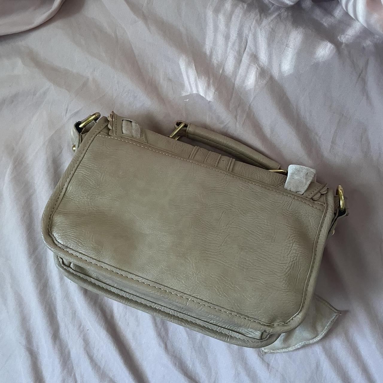 rare liz lisa beige velvet bow faux leather bag with... - Depop