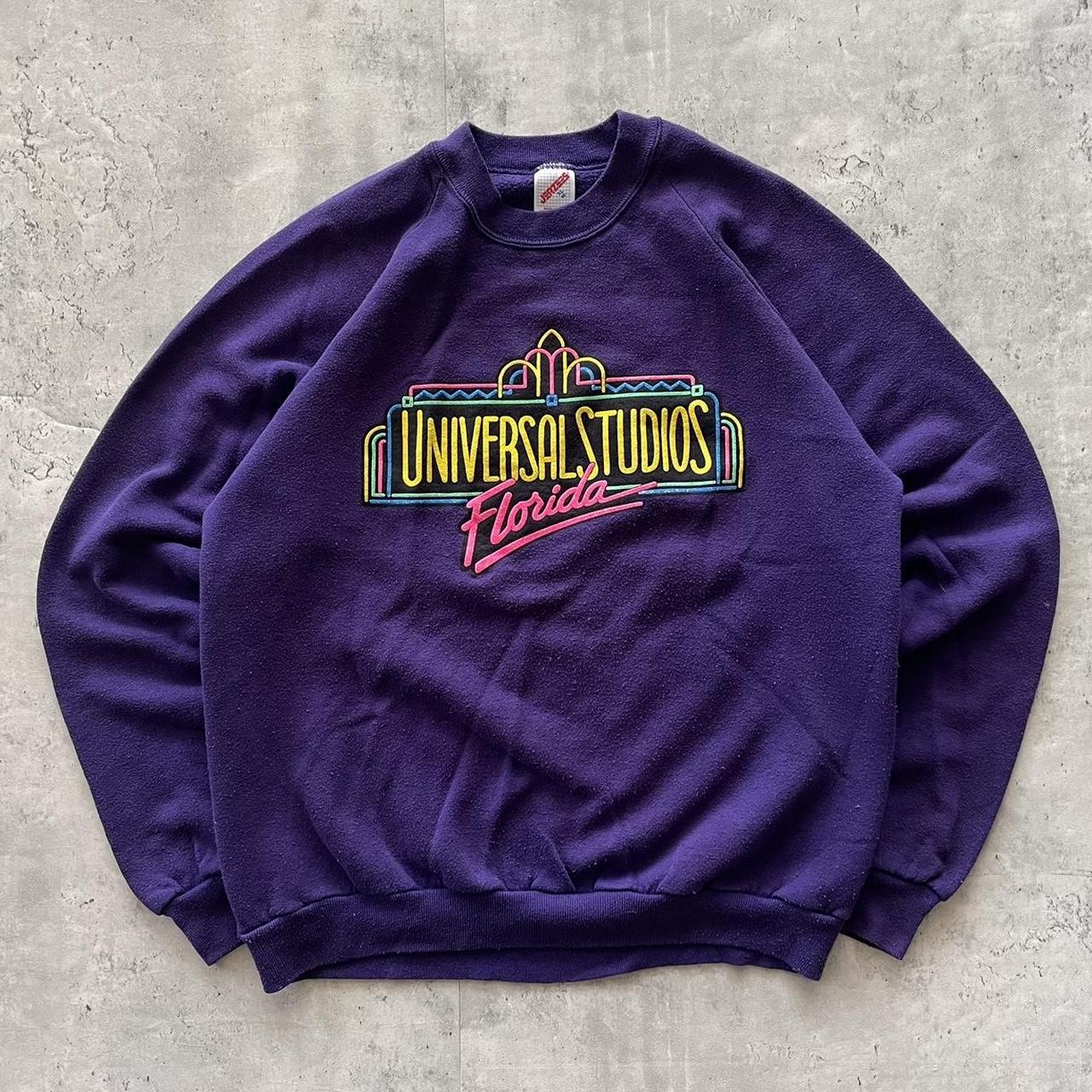 Vintage universal studios Crewneck 80s purple... - Depop