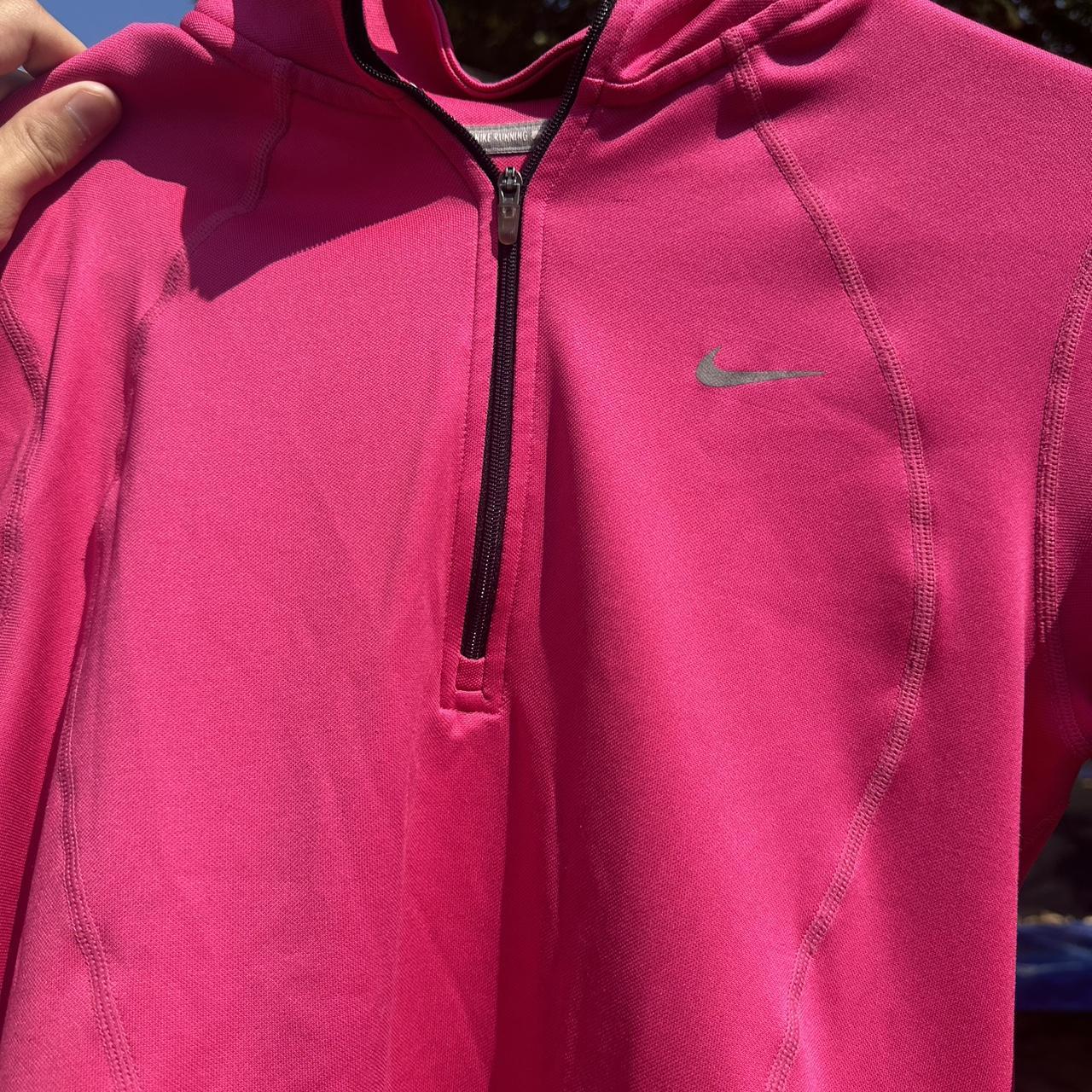 Nike pink quarter zip best sale