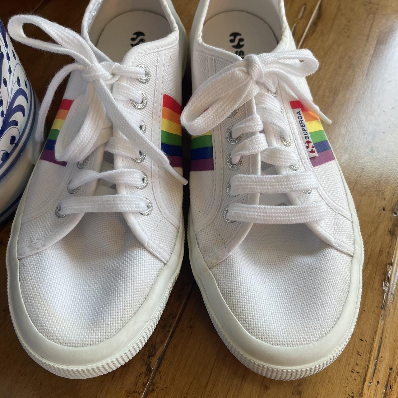 SuperGA like new condition rainbow sneakers. Size