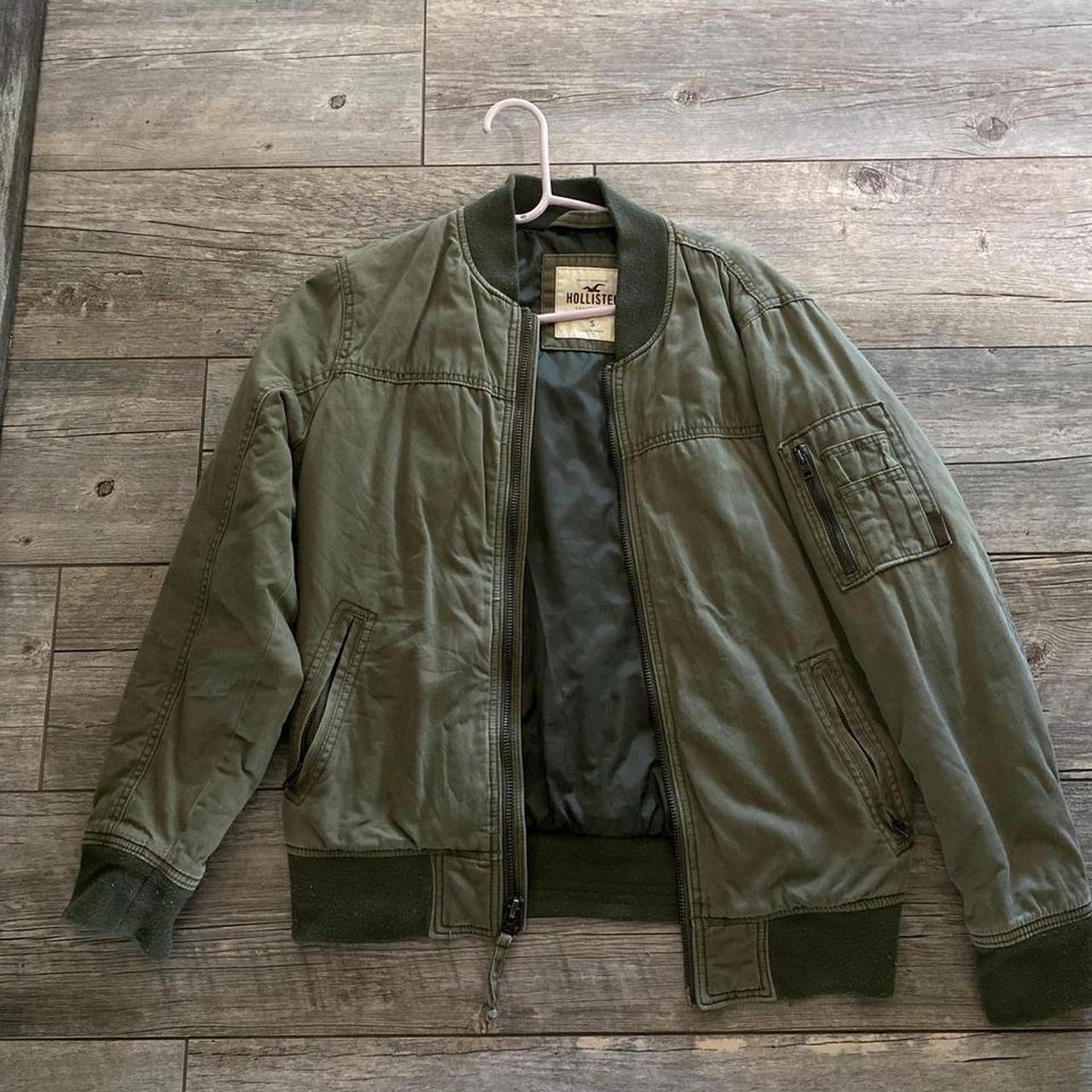 green hollister bomber jacket brand new and never. Depop