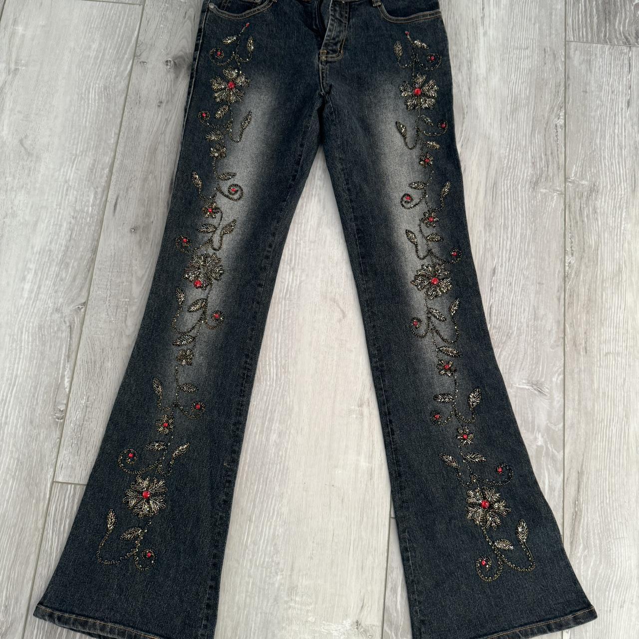 Michaer R. Dan Jeans - Dark wash Skinny Embroidered... - Depop