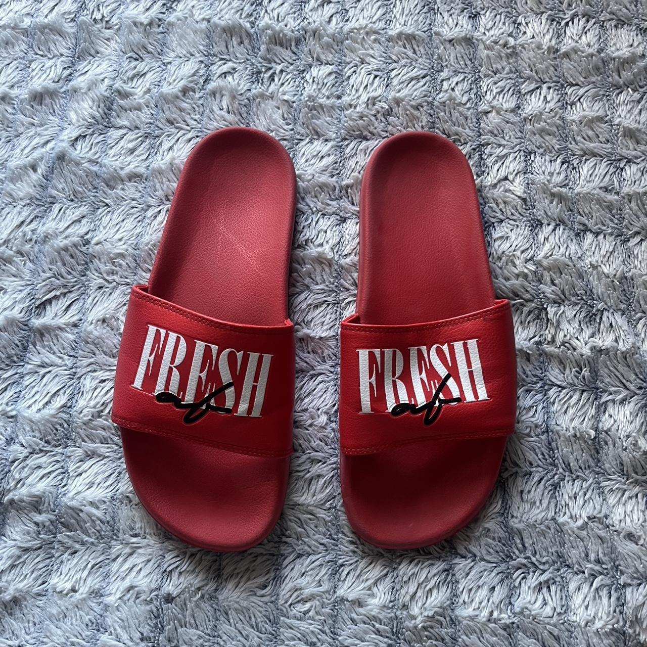 Men's Slides - Red - US 10.5 – Red fresh slides - image 1