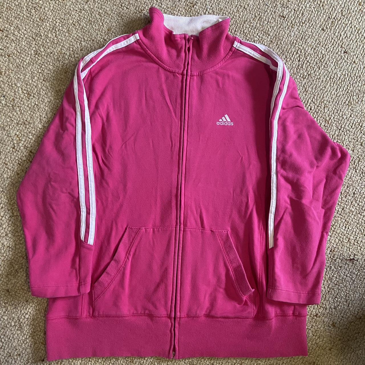 Bright pink adidas jacket on sale