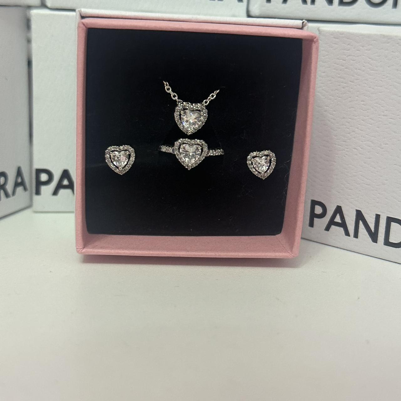 Pandora Elevated Heart Ring set in silver... Depop