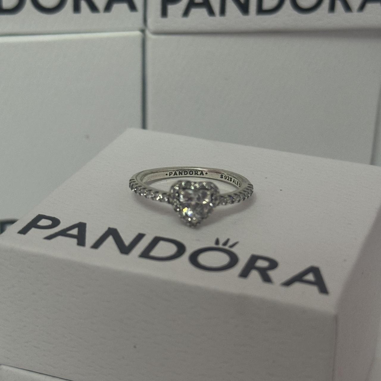Pandora Elevated Heart Ring set in silver... Depop