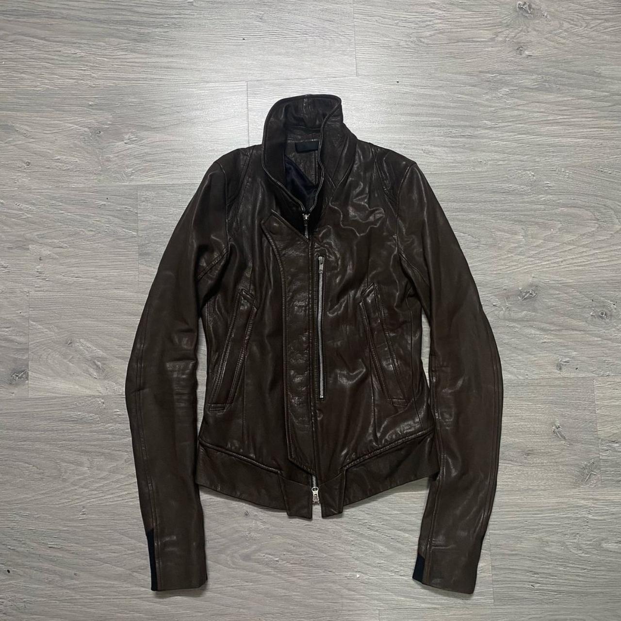 EKAM docking zip gimmick leather jacket