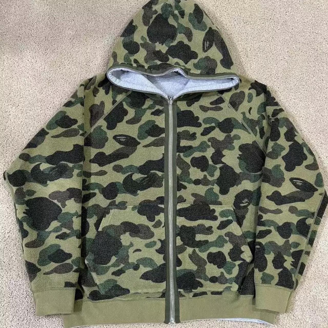 OG Bape Green Camo Full Zip Hoodie May Have Depop