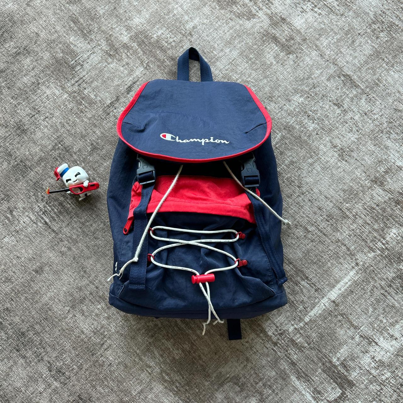 red and blue champion backpack Depop