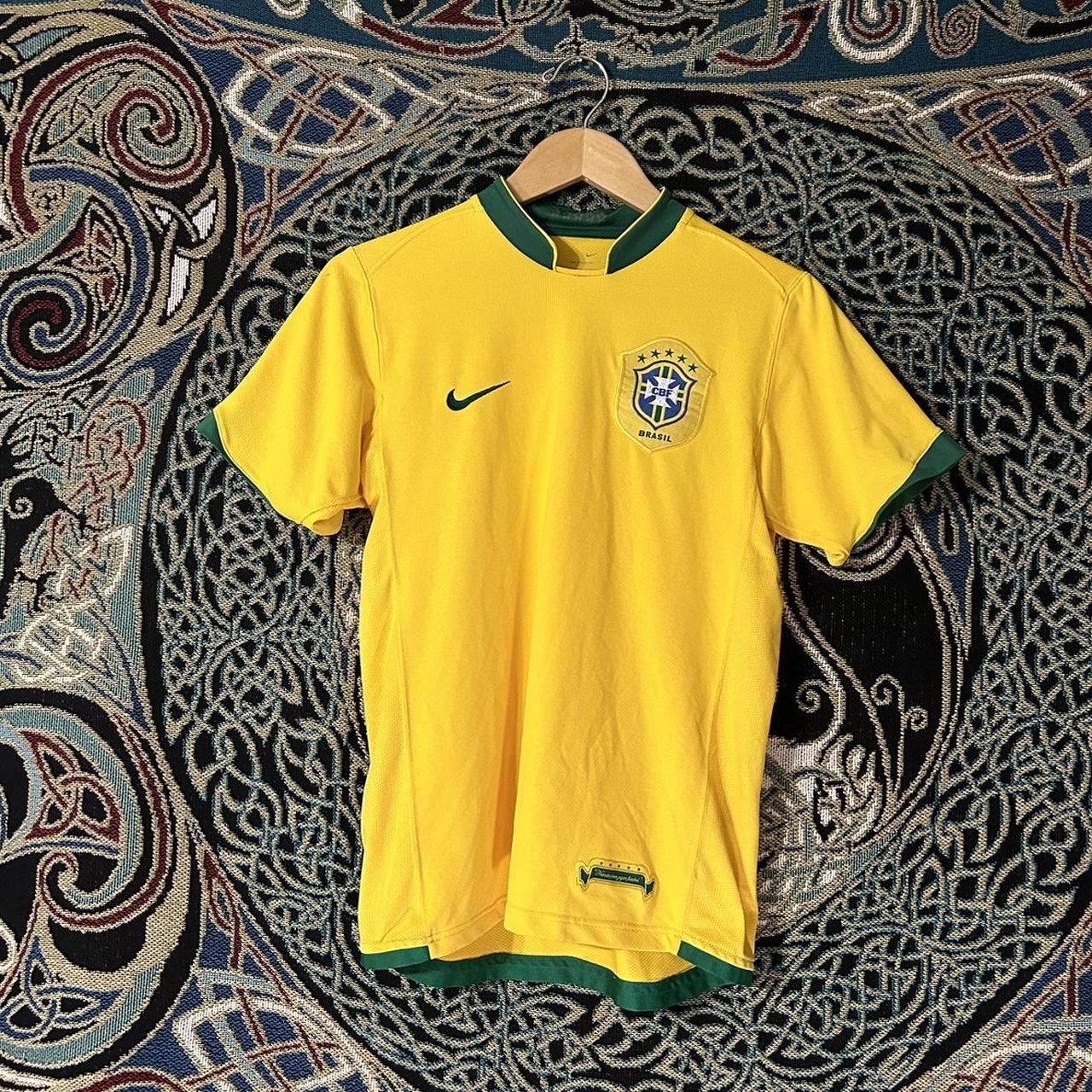 Nike Brazil vintage yellow soccer jersey Size... Depop