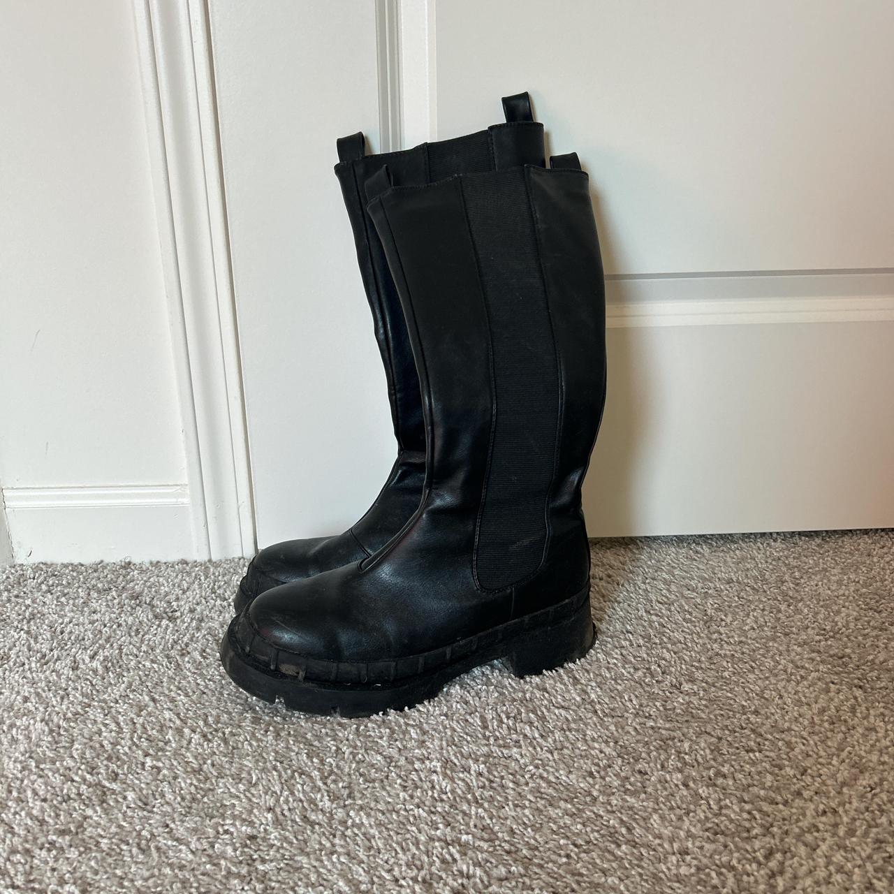 Princess Polly black knee high boots. Depop