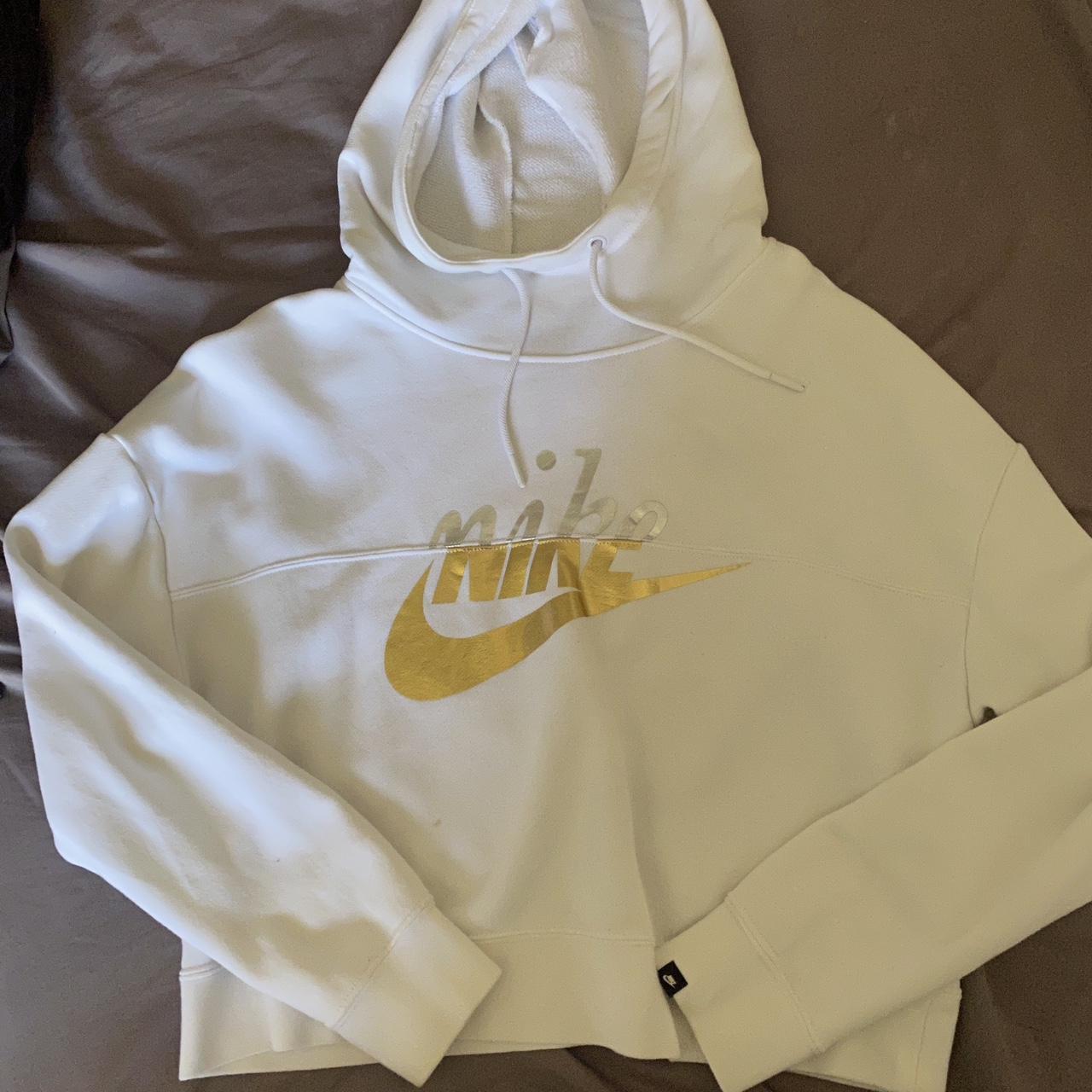 nike gold and white hoodie