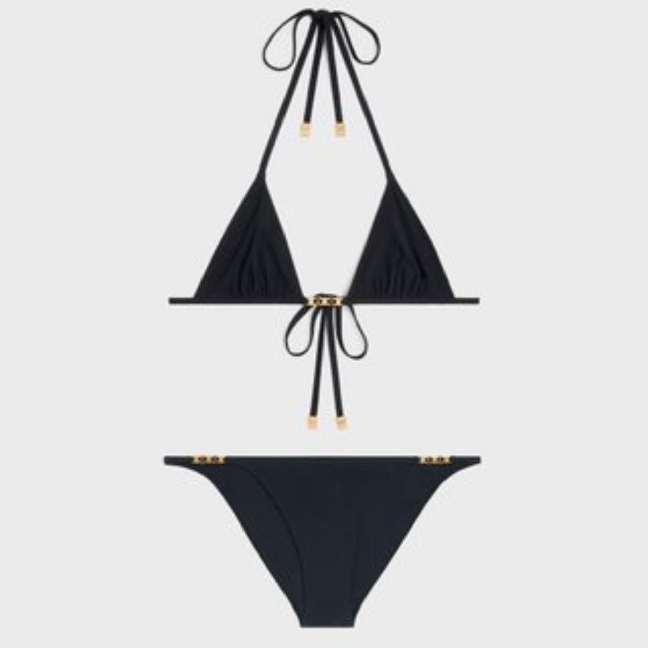 ワンピース水着 CELINE Bikini top with Triomphe print Marrone Celine/Arc de Triomphe swimwear, quality assurance, | Depop