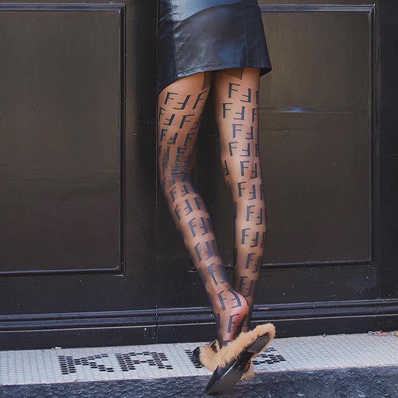 Black fendi tights best sale