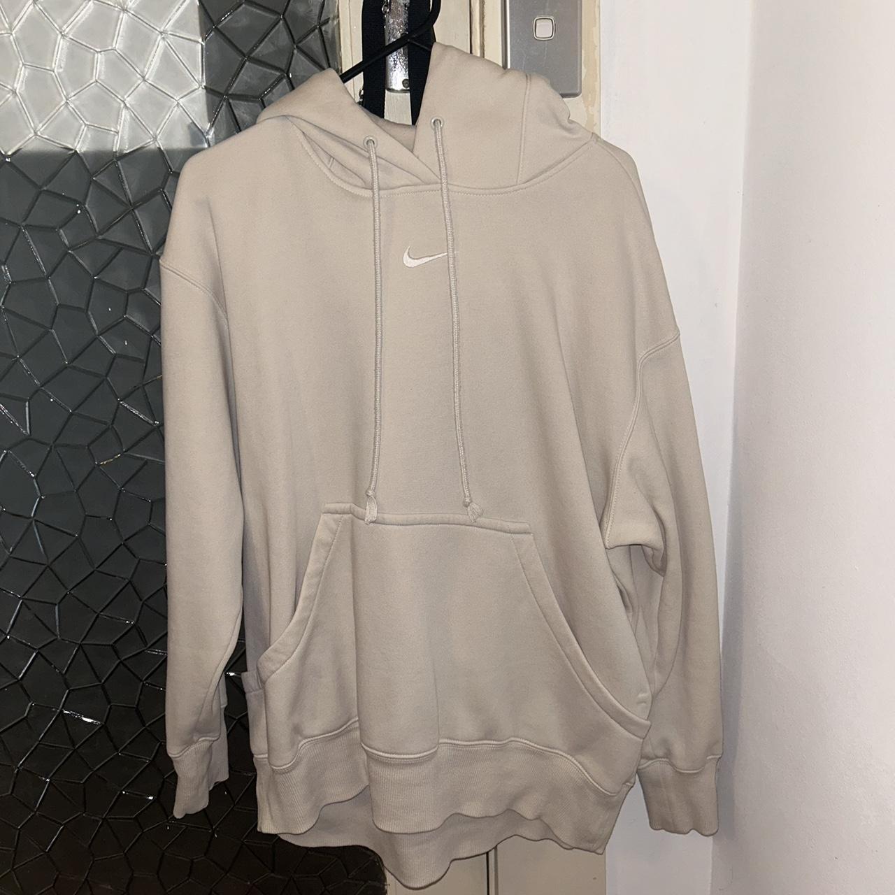 nike cream mini swoosh oversized sweatshirt