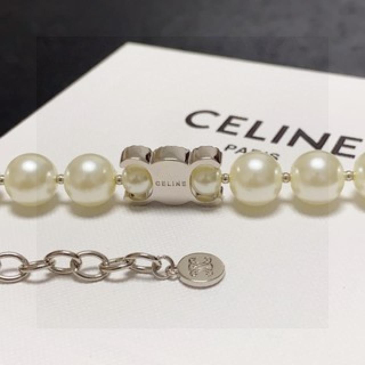 Celine Pearl necklace 💄 with the Arc de Triomphe | Depop