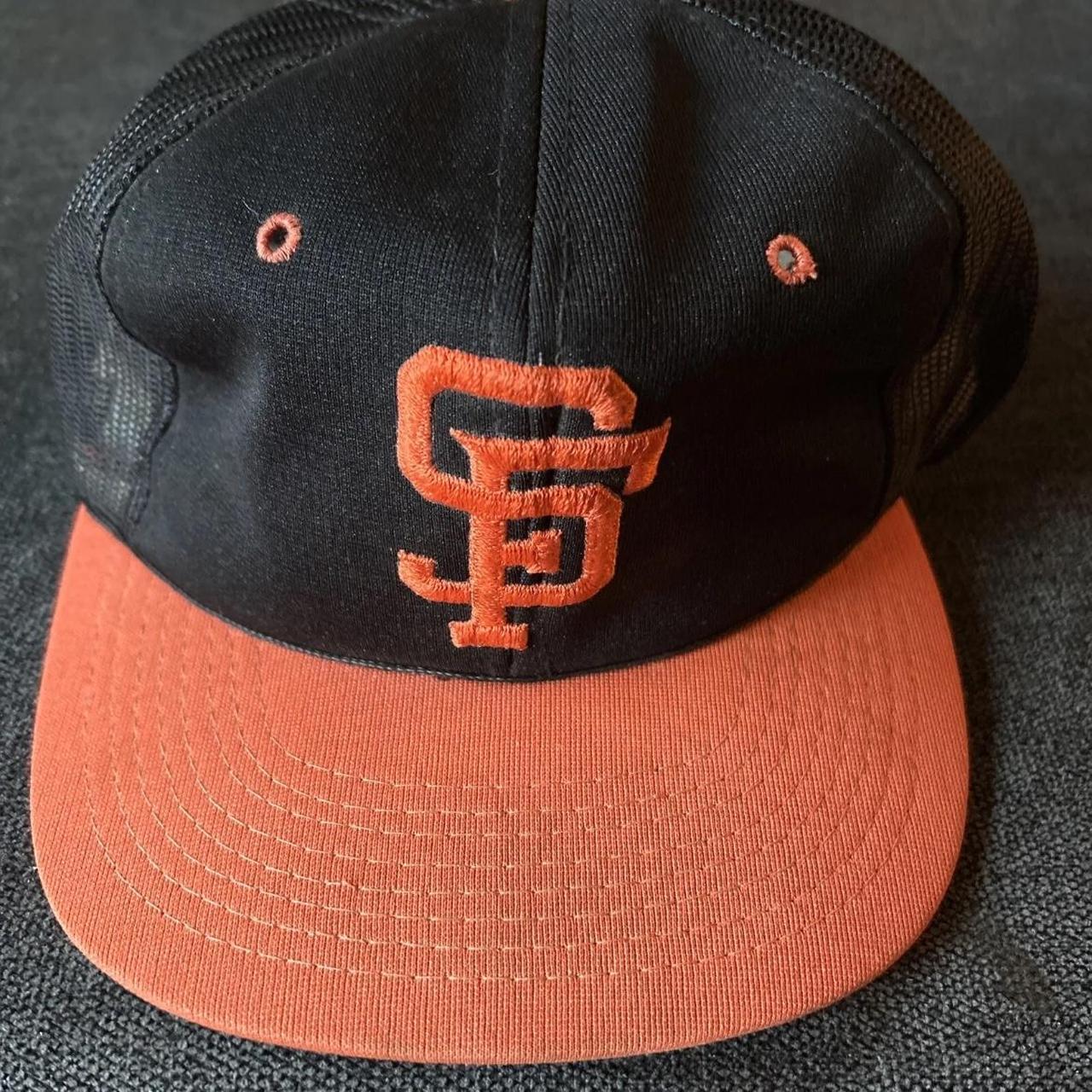 Vintage San Francisco Giants Logo Mesh Snapback Hat... Depop