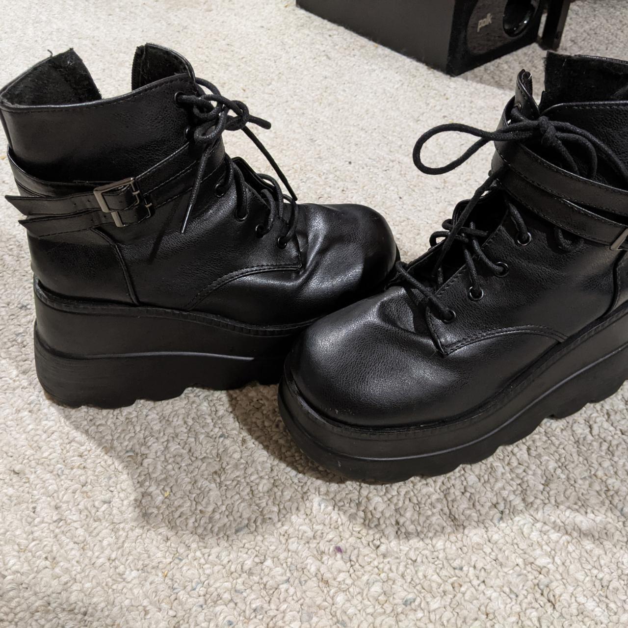 platform black boots womens