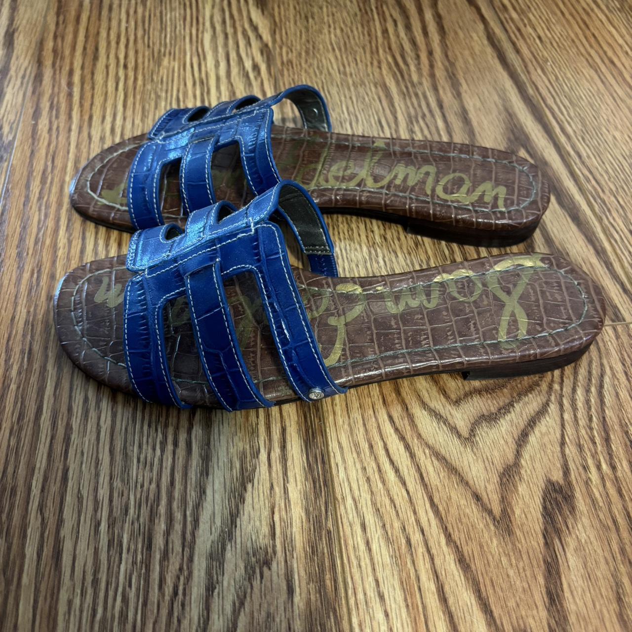 Sam Edelman blue flat sandals. Size 6.5 women s. Depop