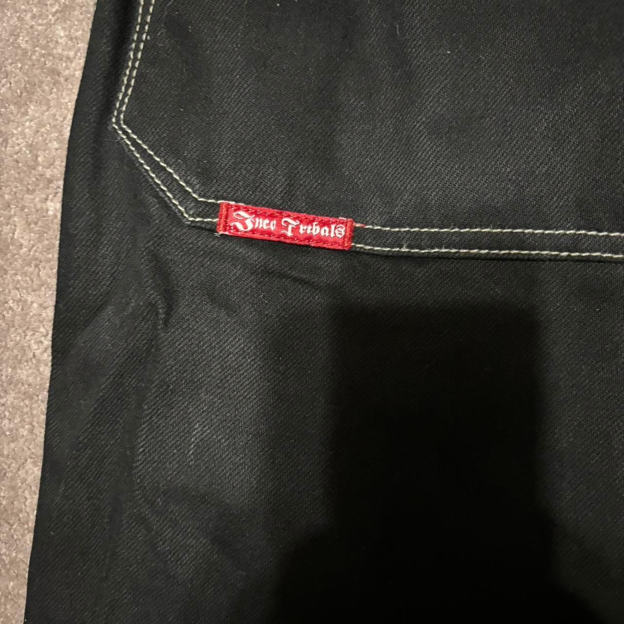 JNCO Men's Black Jeans Jnco tribal red crowns 32x32 - Depop