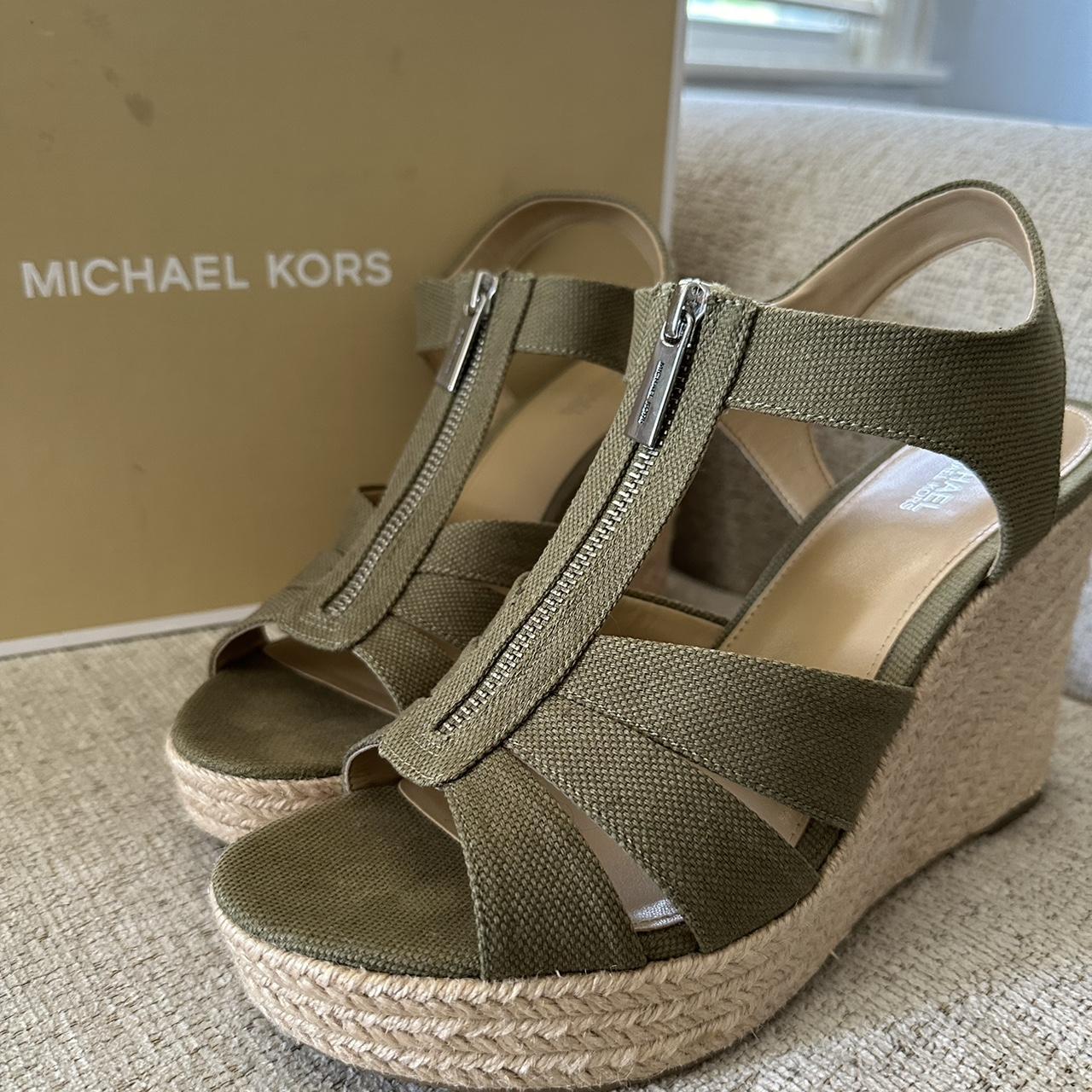 Michael kors silver wedges on sale