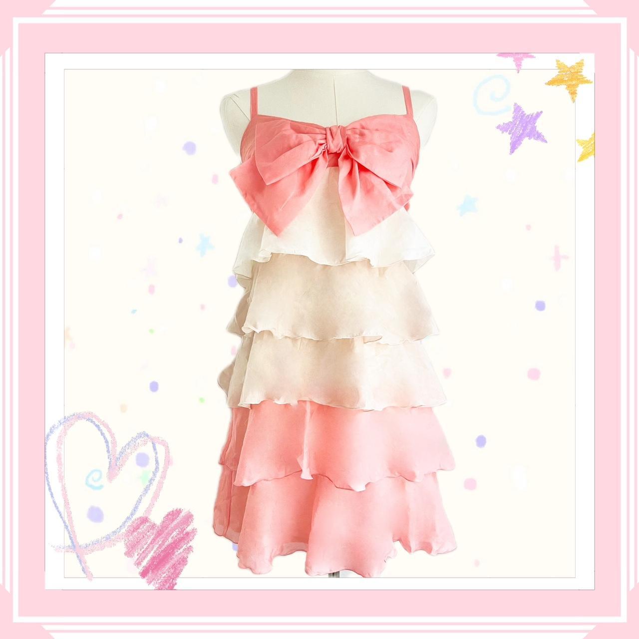 Cecil Mcbee cupcake tiered layered bow pink and | Depop