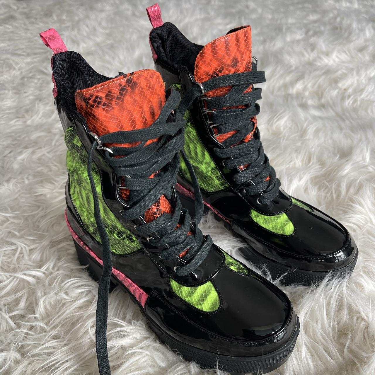 Cape Robin Kingpin Snake Black Neon Lace Up Military. Depop