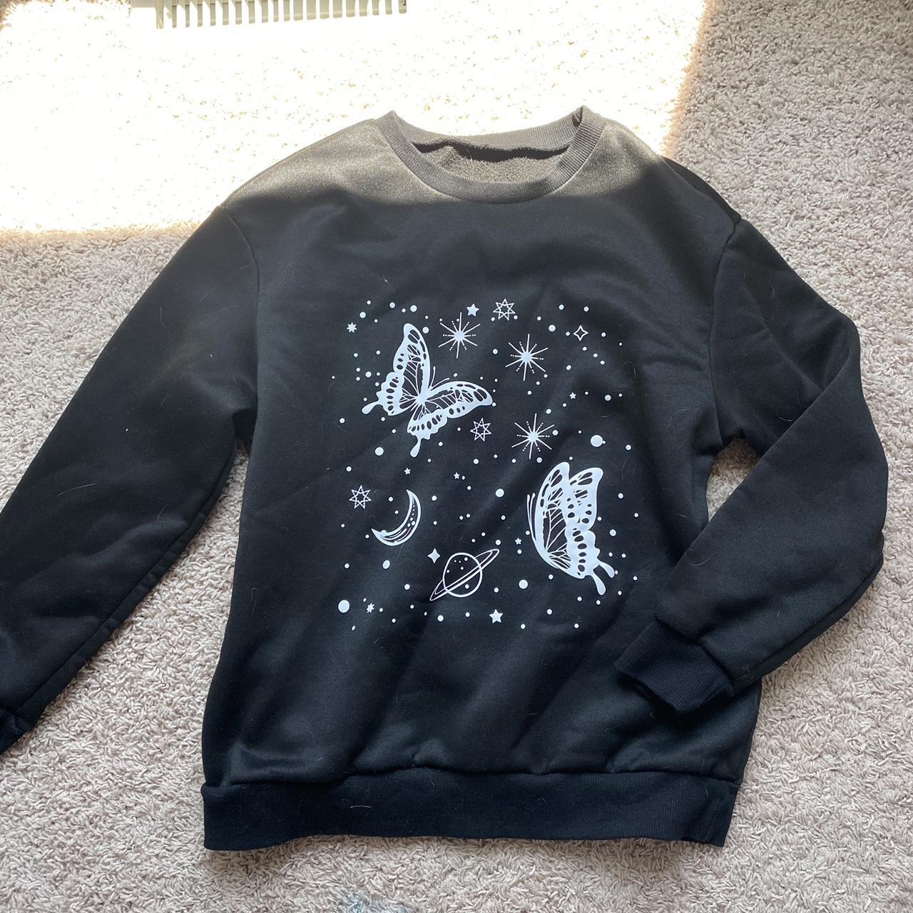 thrifted shein crewneck with cute print cute Depop