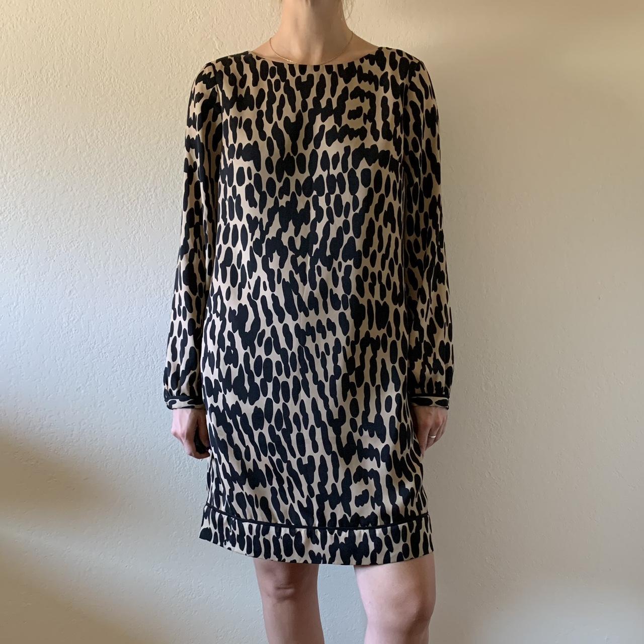 Ann Taylor long sleeve leopard slip dress. Size 6. Depop