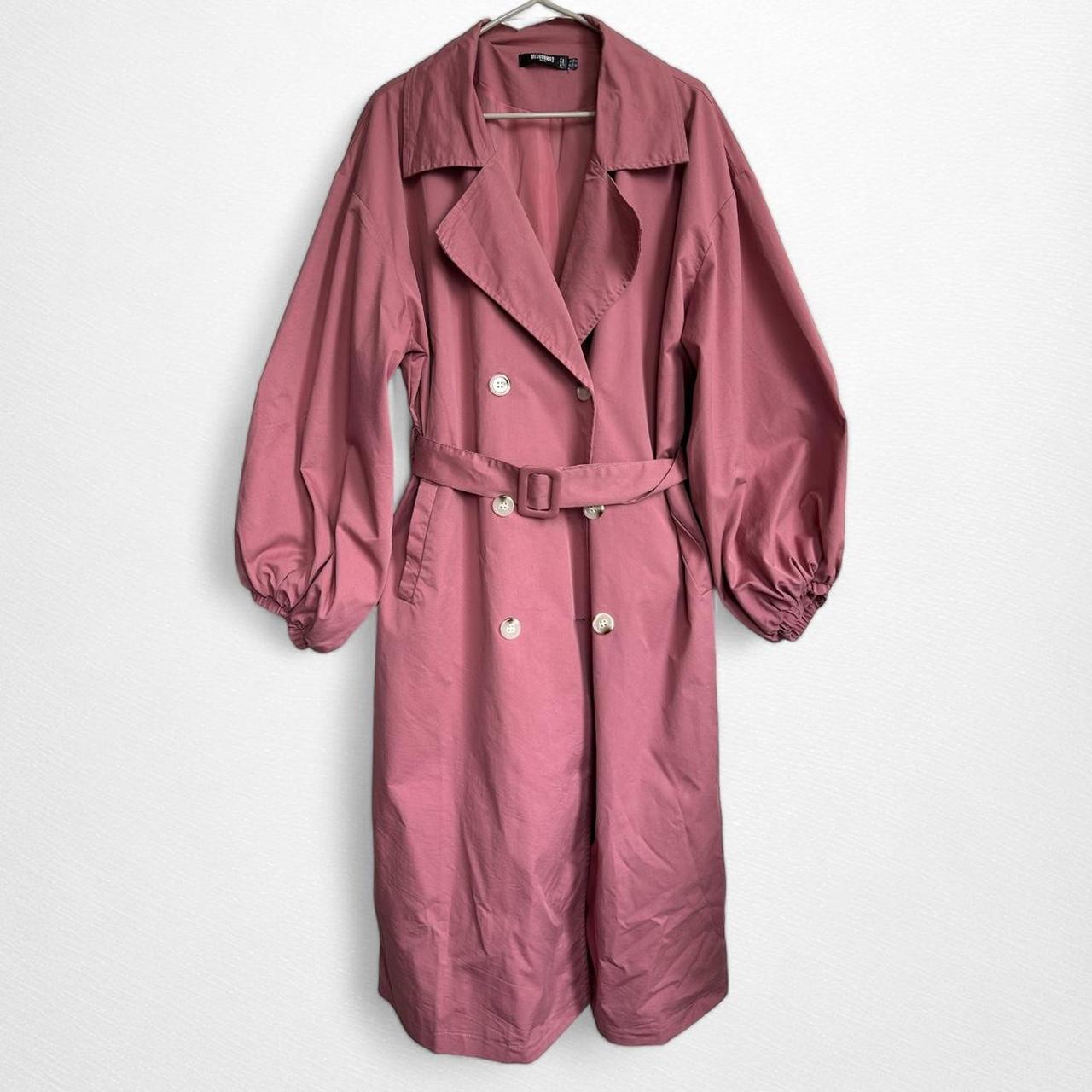 Missguided Plus pink trench coat with balloon Depop