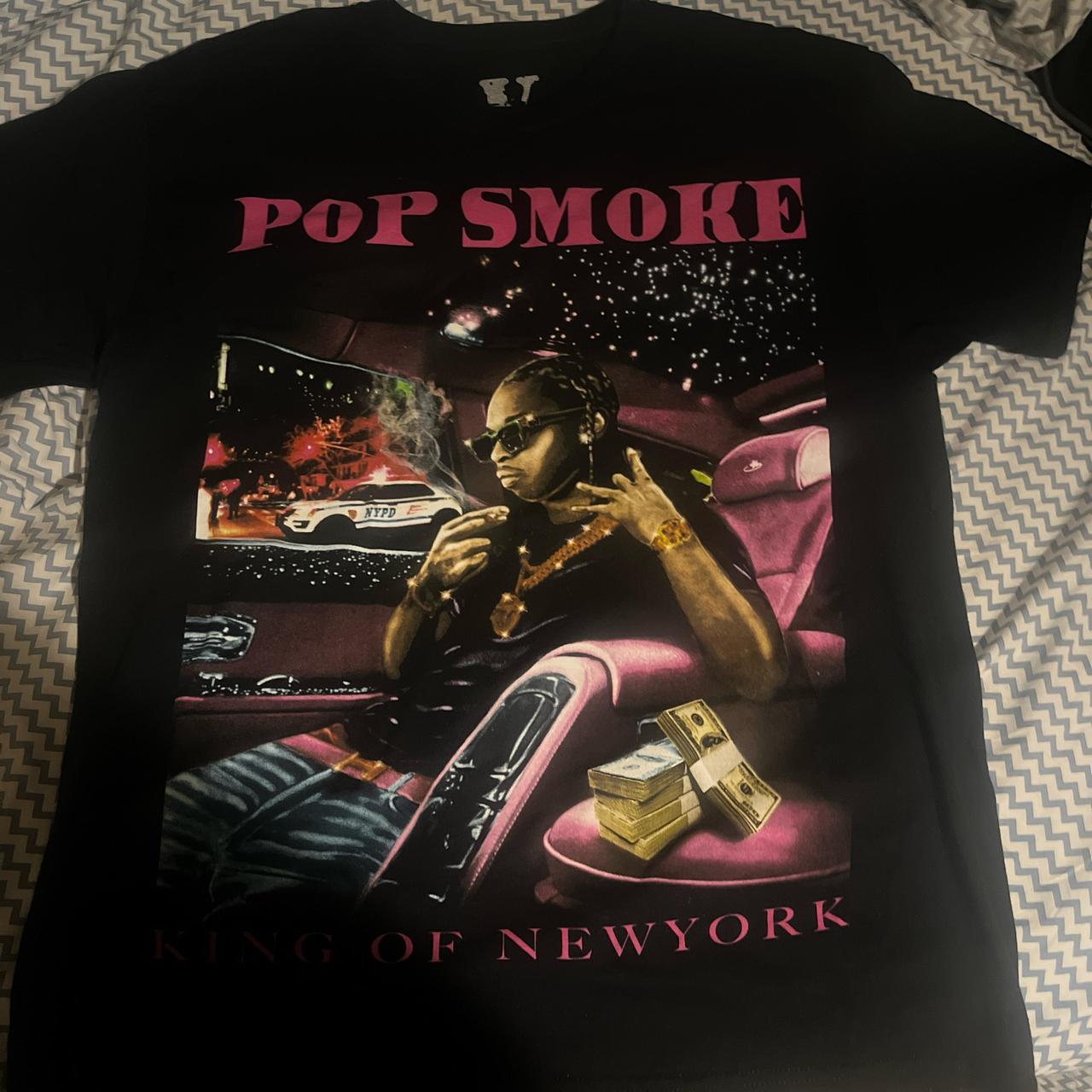 VLONE x Pop Smoke hotsell King of NY Pink on Black T-shirt