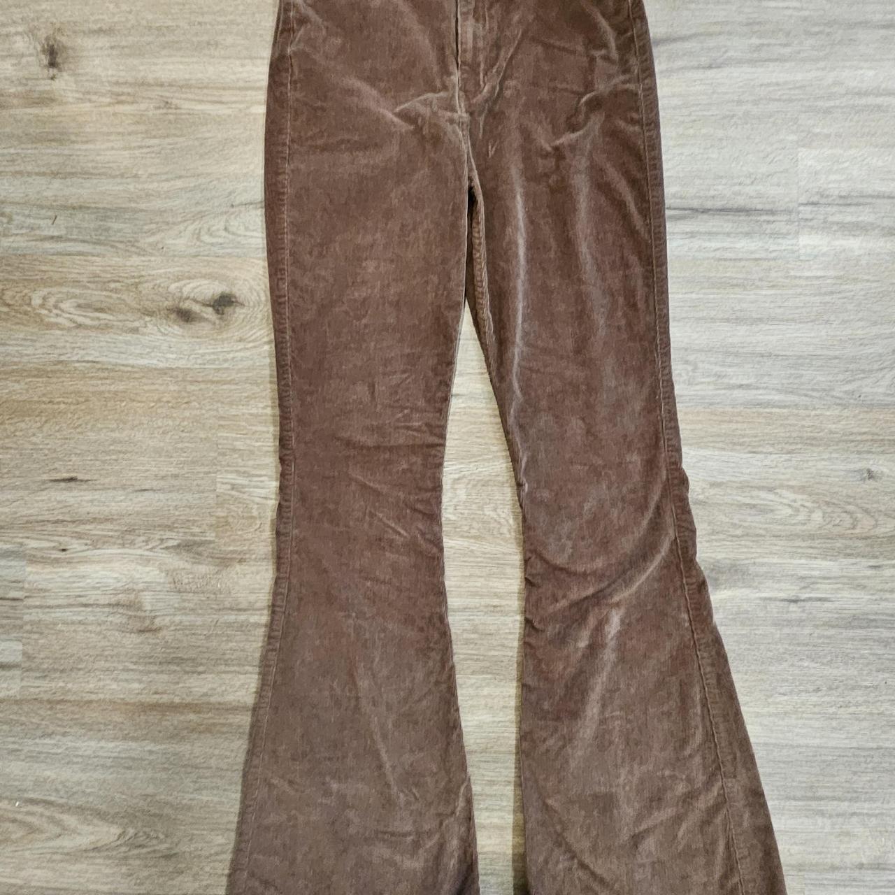 Hollister Brown corduroy flare pants size Depop