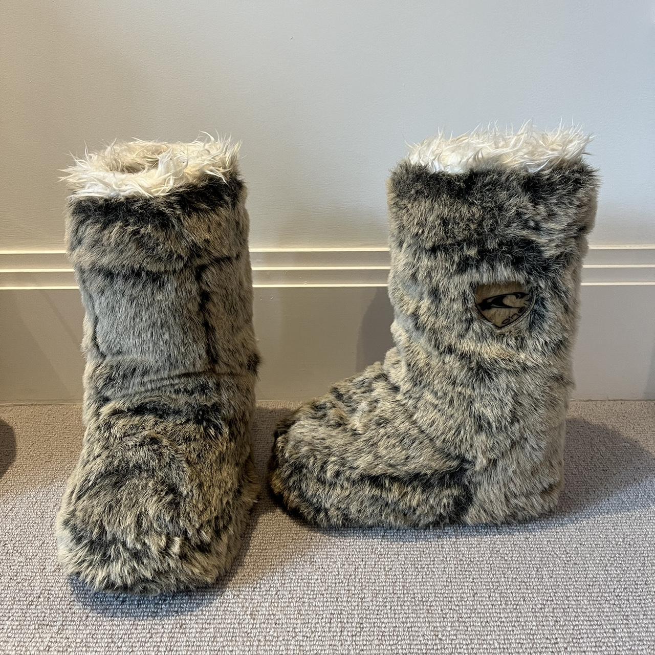 Faux fur snow boots O’Neill grey white, size