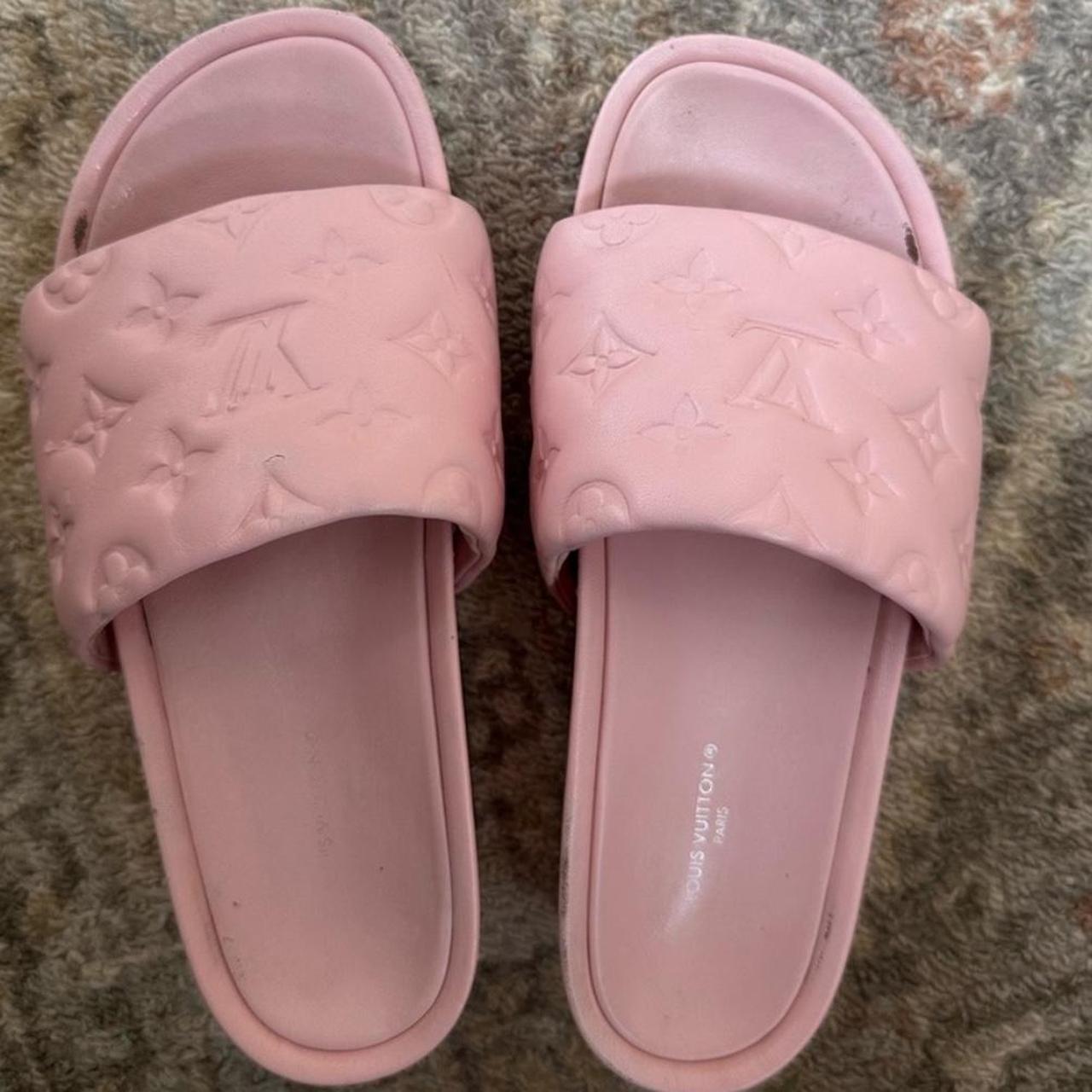 pink LV monogrammed slides SIZE 37