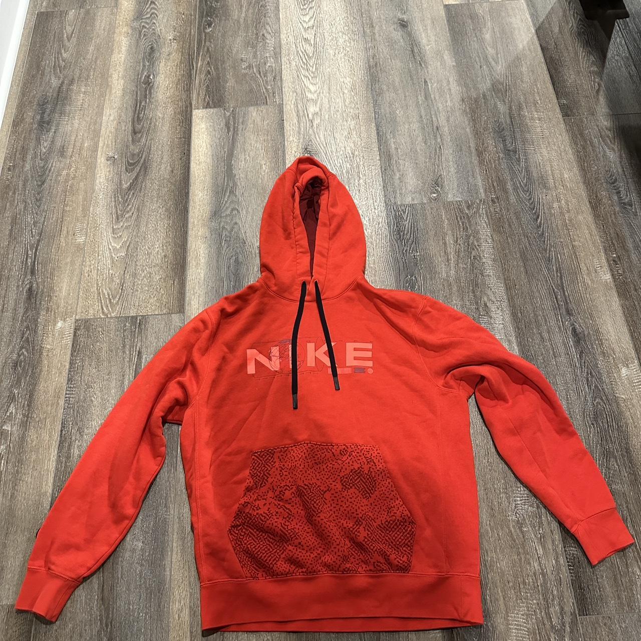 red nike hoodie mens medium