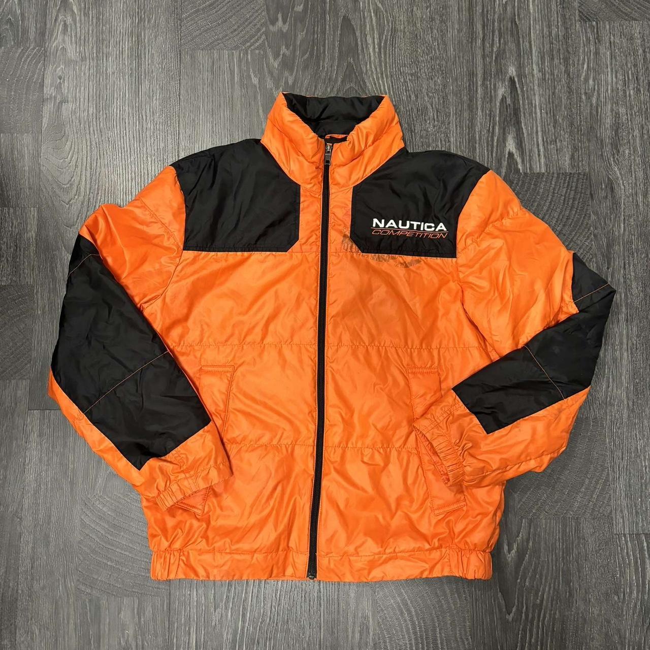 Nautica sport orange puffer coat Size medium Super. Depop