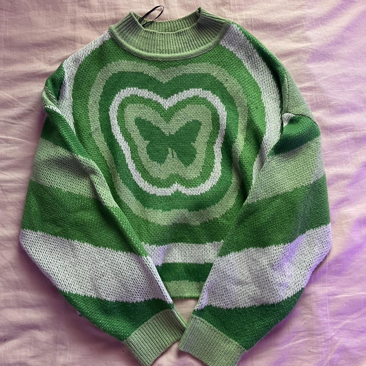 Green indie aesthetic sweater Depop