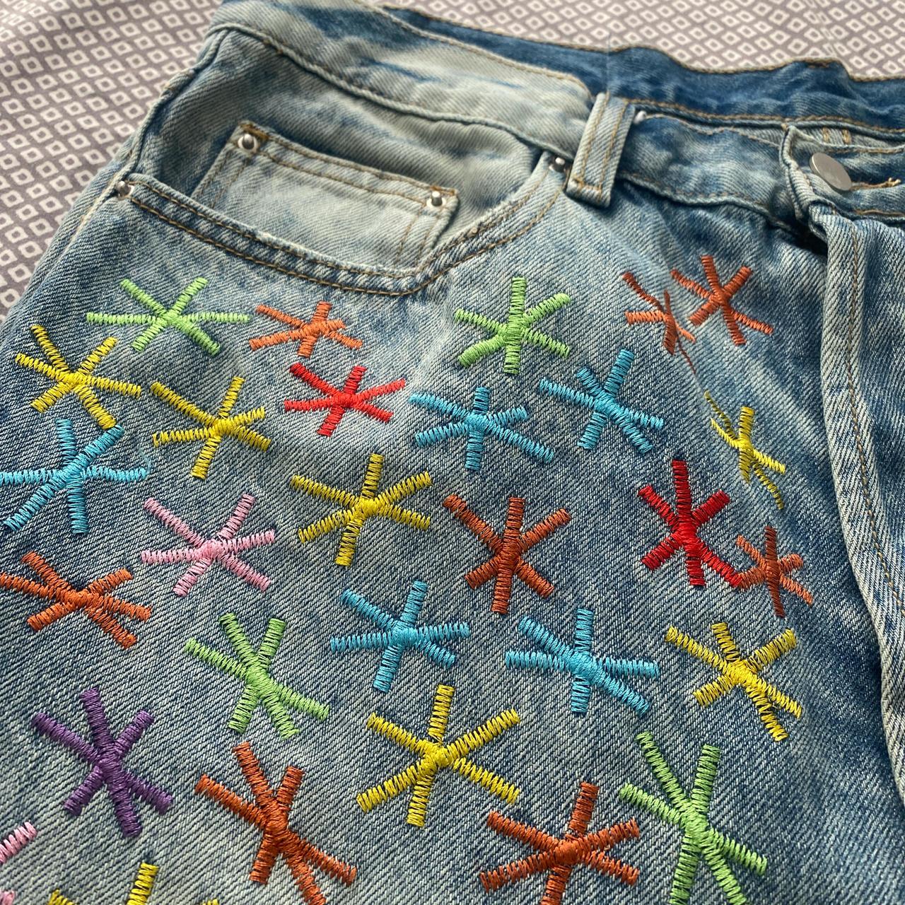 値引きする Asterisk Stitched Jeans | Depop ミュージシャン