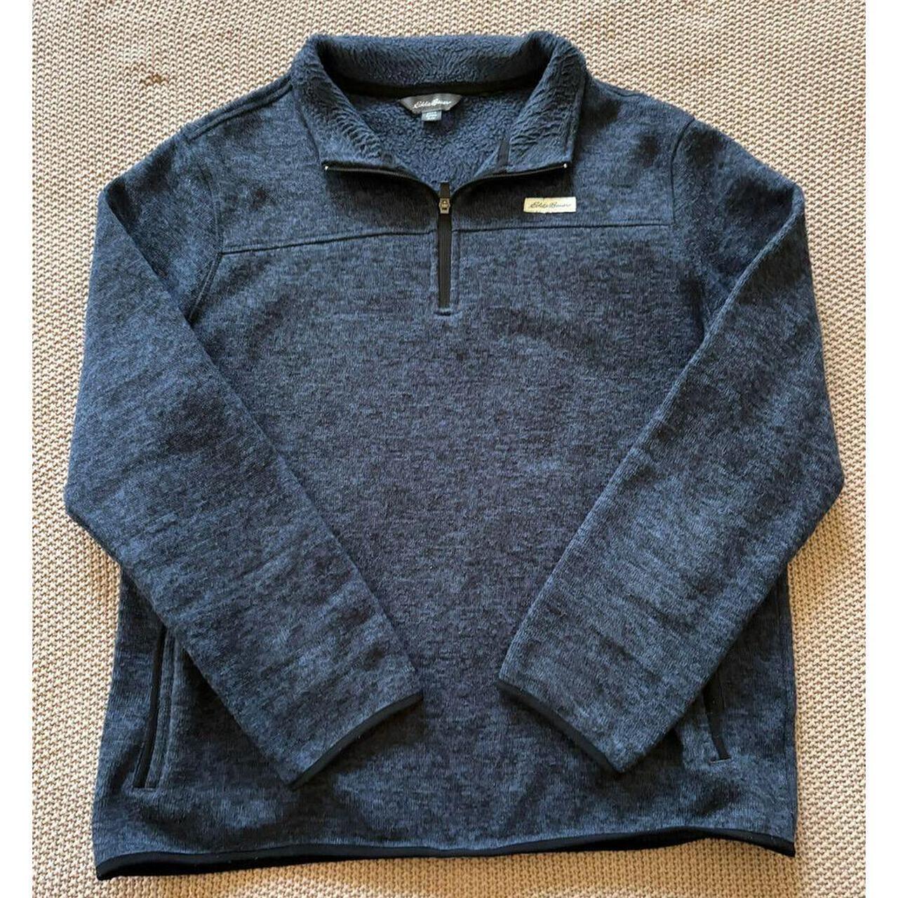 Eddie Bauer (XL) Men's Blue 1/4 buy Zip Mock Neck Pullover Sweater