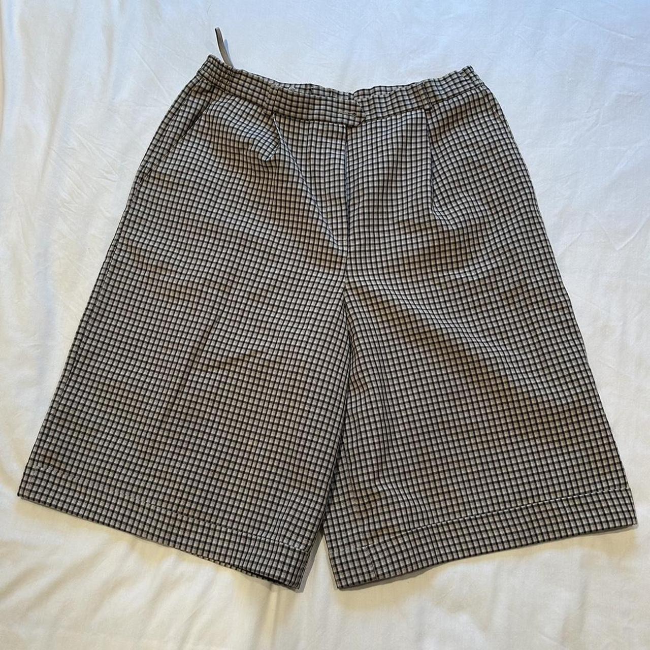 Vintage Baggy Checkered Shorts tagged 44, fit a... - Depop