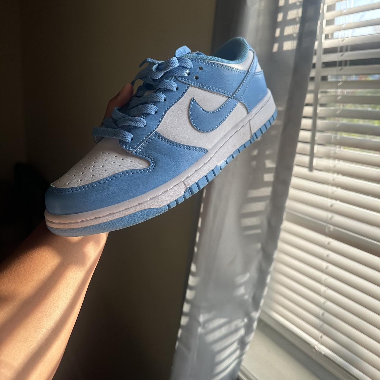 Nike Dunk Low UNC blue and white trainers. Worn a... - Depop