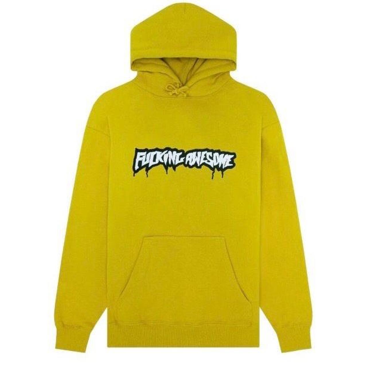 F**king hotsell Awesome Velcro Patch Mustard Hoodie Large