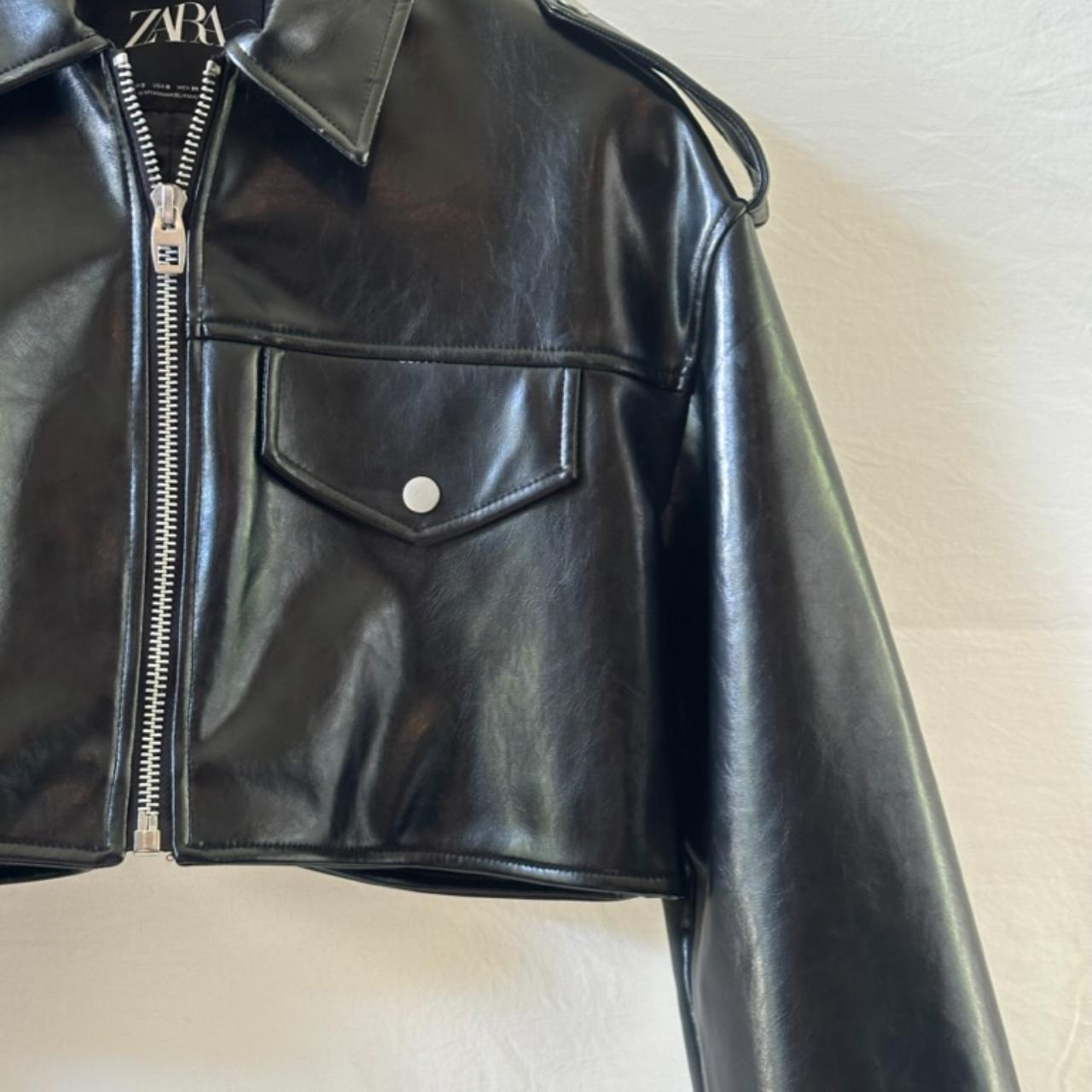 【ZARA】CROOPED VINTAGE LEATHER JACKET ZARA Cropped Faux Leather Jacket – Change Things Up