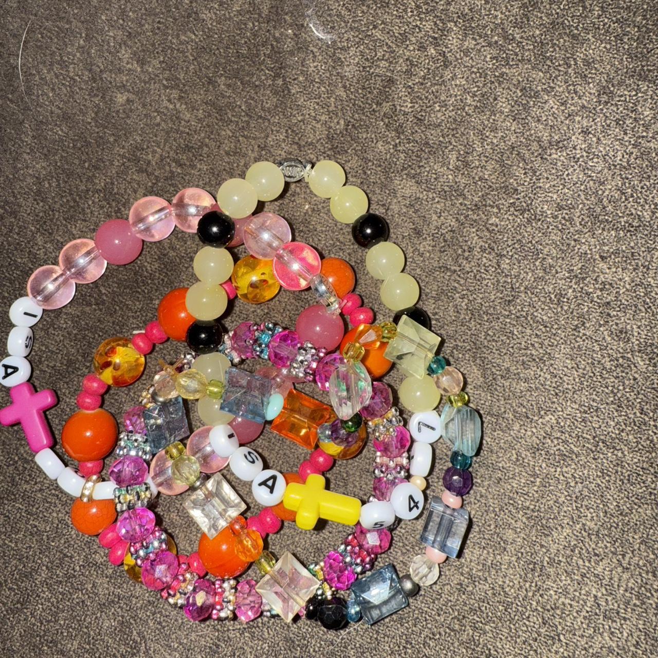 Women's Bracelet - Multi – 5 Multi-coloured beade… - image 1