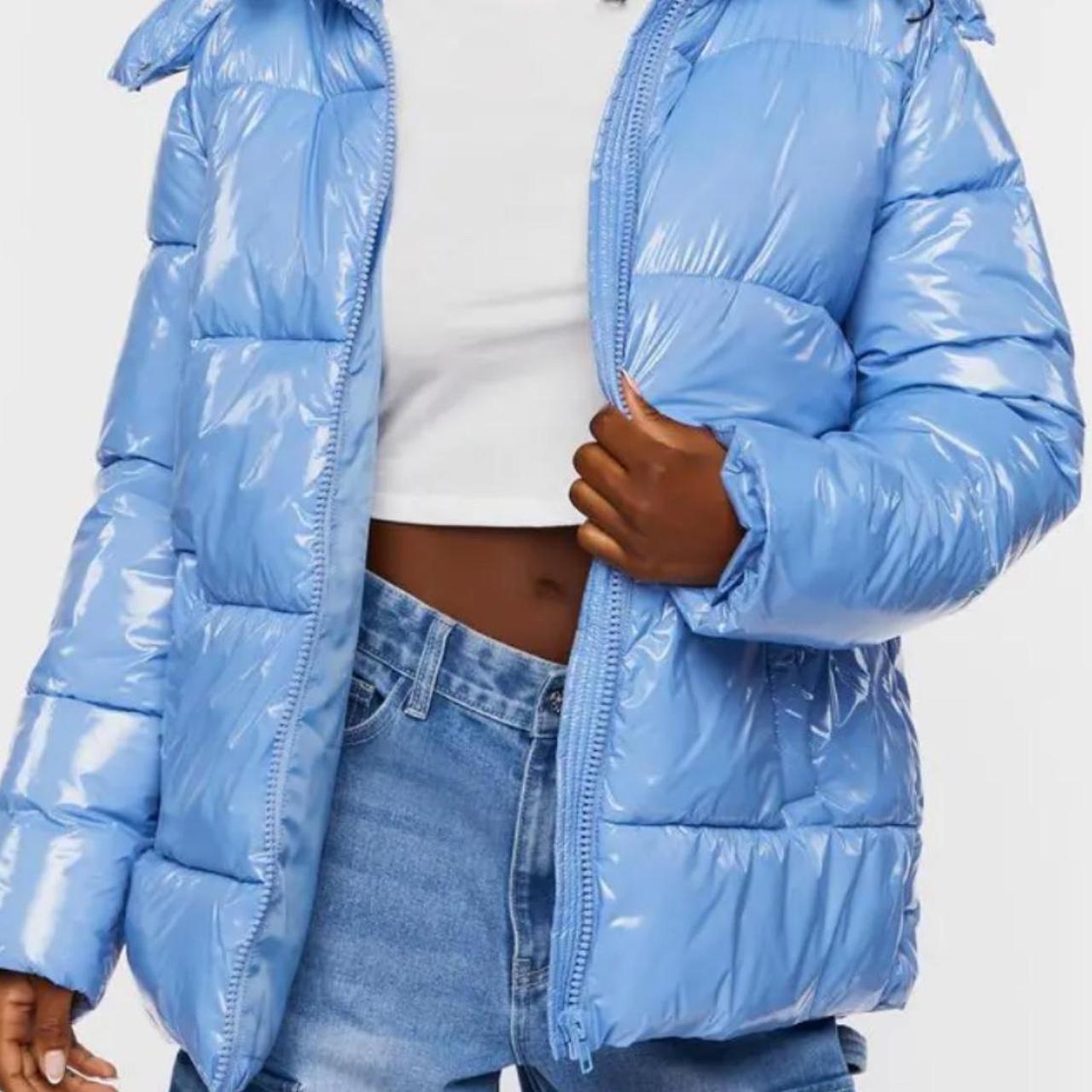 Blue puffer jacket forever 21 best sale