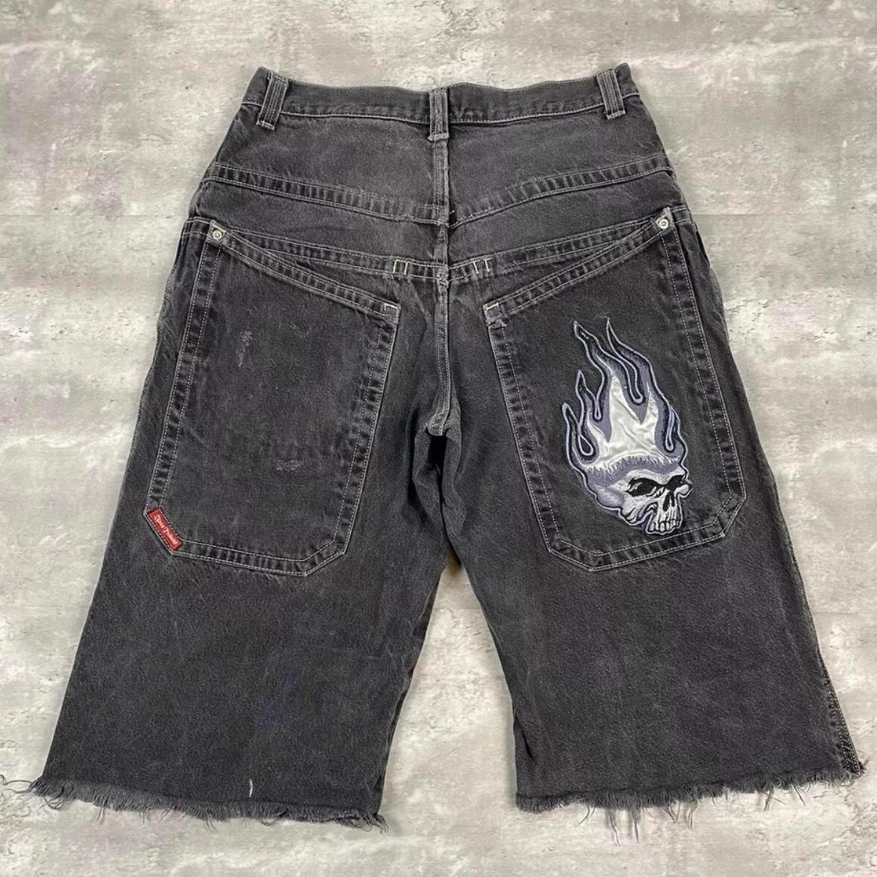 JINCO  Rare Vintage y2k JNCO flaming spade jeans with crazy repair