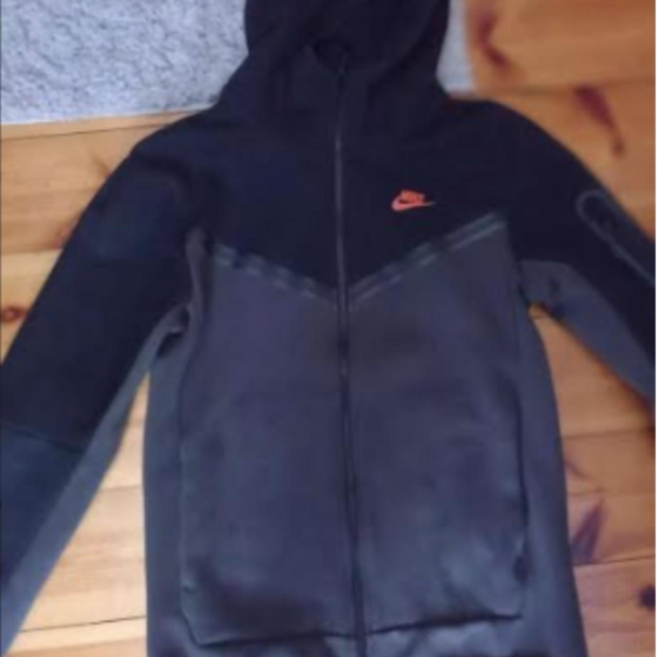 nike black hoodie red tick