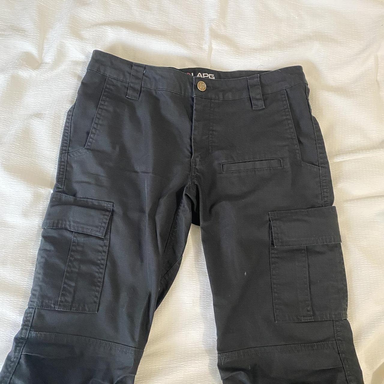 black cargo utility pants size 4 waist 27 / 28... - Depop