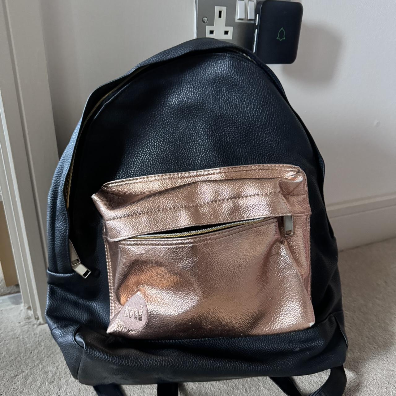 MiPac black and rose gold backpack. Worn but good