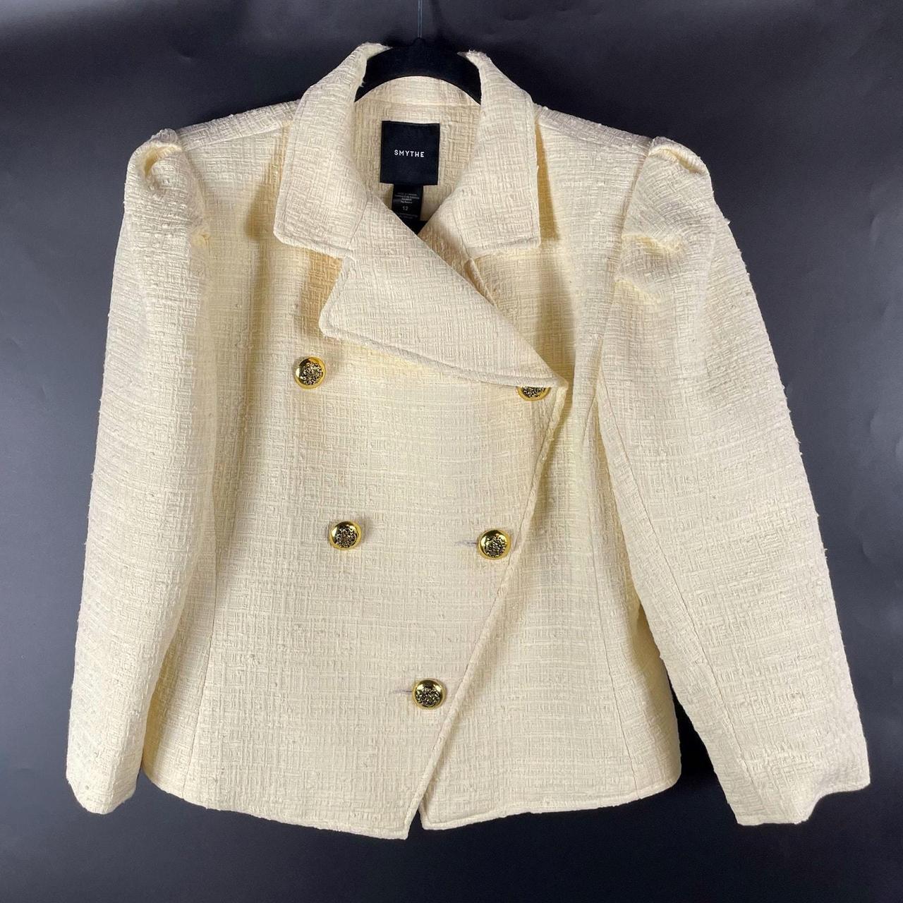 Smythe DB Box Pleat Jacket Tweed Blazer Cropped. Depop
